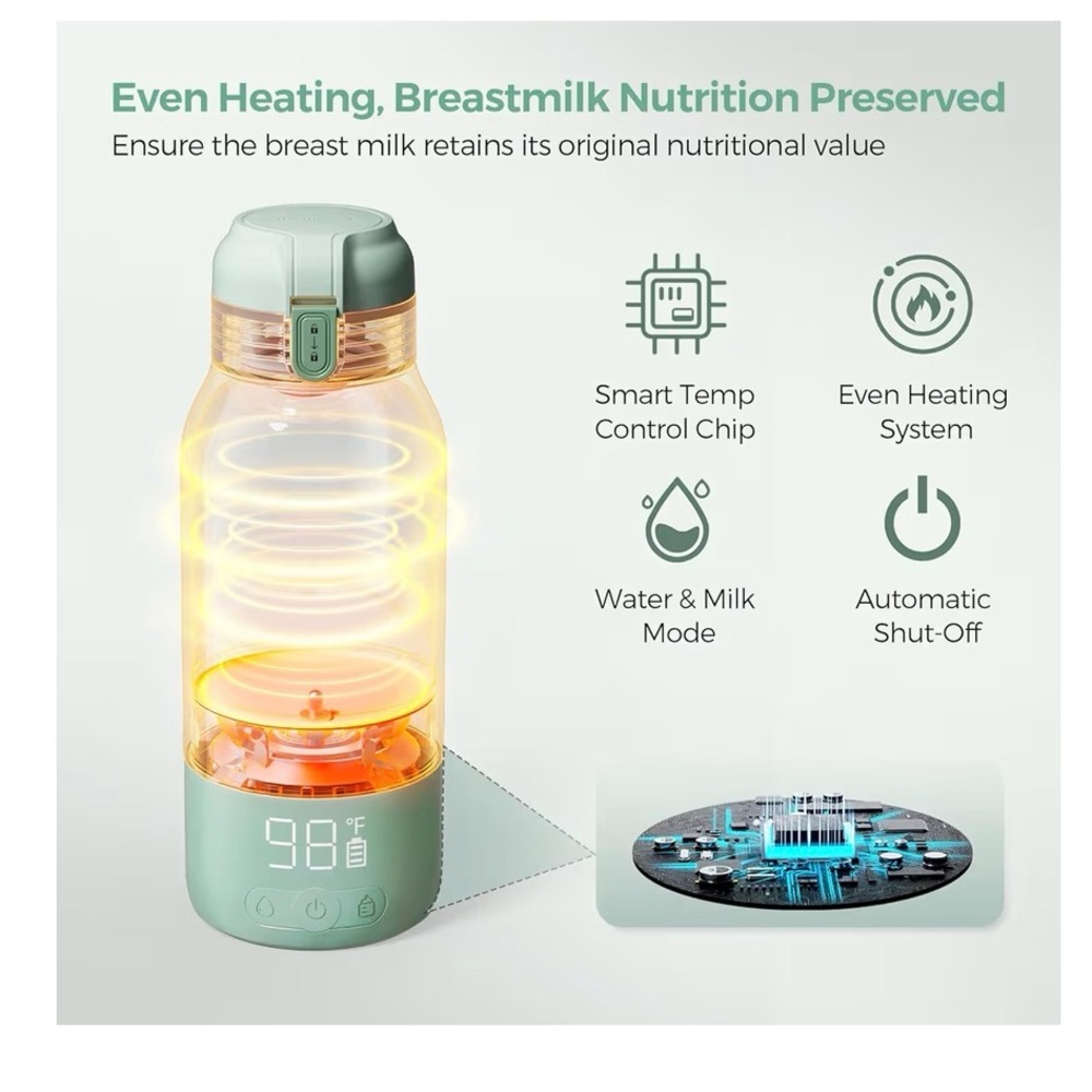 NIB Momcozy Portable Bottle Warmer for Travel –Dual Heating Modes Factory Sealed - Picture 7 of 10